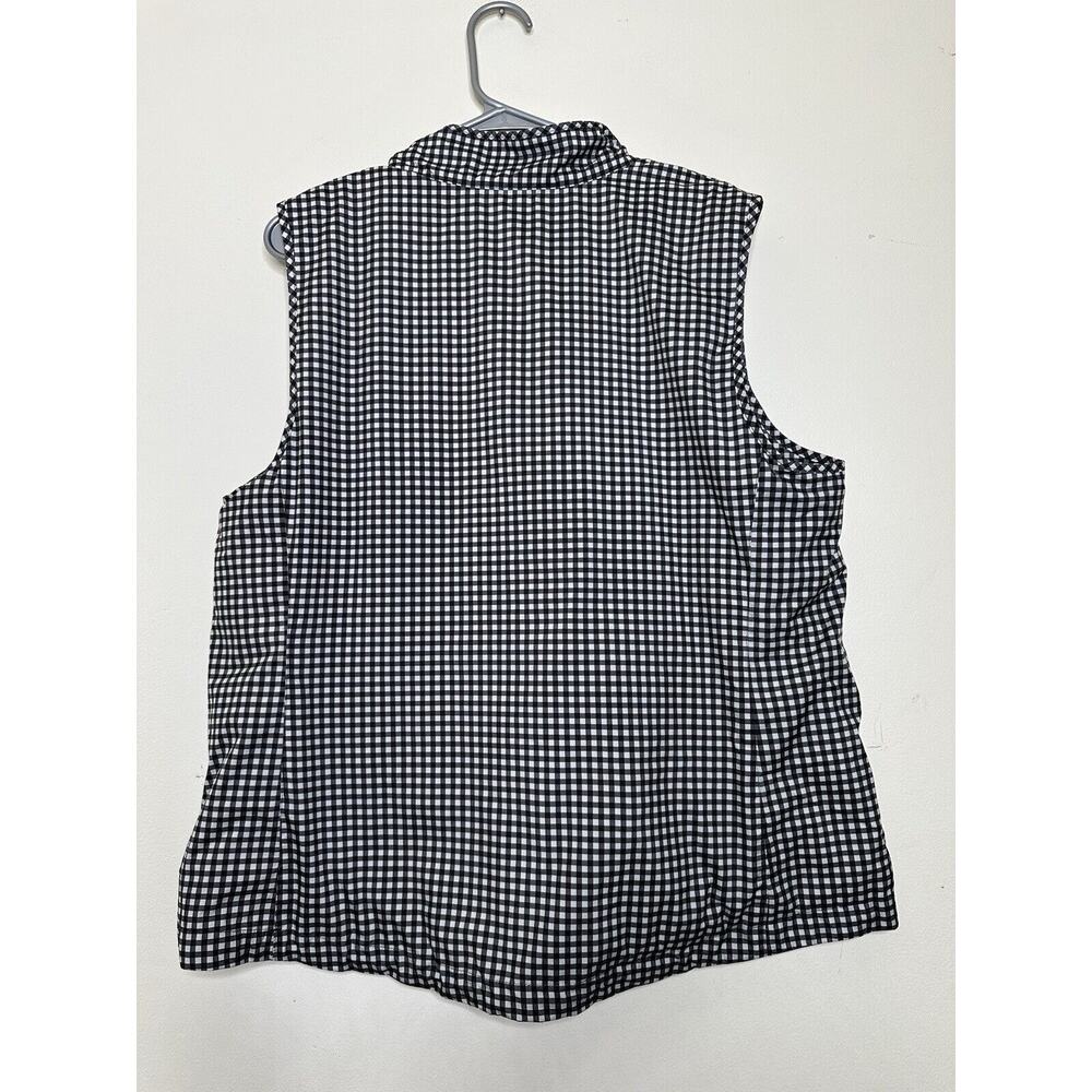 Talbots Active Line Gingham Terry Cloth Lined Vest Size Large Zip Close Pockets - Picture 8 of 8